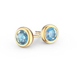 Infinity Aquamarine 18K Gold Vermeil Stud Earrings