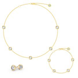 White Sapphire By the Yard 18K Gold Vermeil Jewelry Set