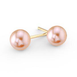 Venus Pink Pearl 18K Gold Vermeil Stud Earrings 7.5 to 8.0mm