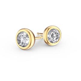 Infinity White Sapphire 18K Gold Vermeil Stud Earrings