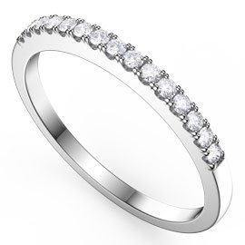 Promise Moissanite Platinum plated Silver Half Eternity Ring